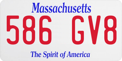 MA license plate 586GV8