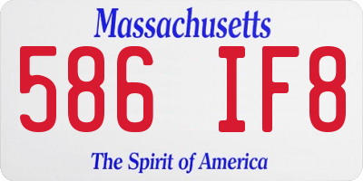 MA license plate 586IF8