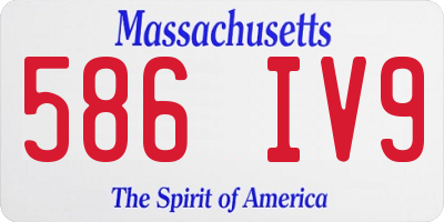 MA license plate 586IV9