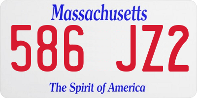 MA license plate 586JZ2