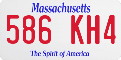 MA license plate 586KH4