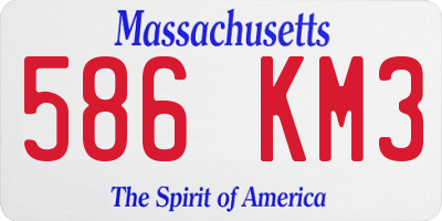 MA license plate 586KM3