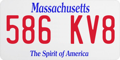 MA license plate 586KV8