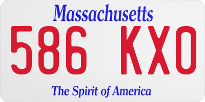 MA license plate 586KX0
