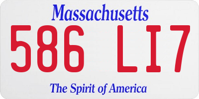 MA license plate 586LI7