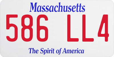 MA license plate 586LL4