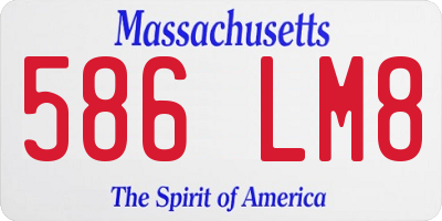 MA license plate 586LM8