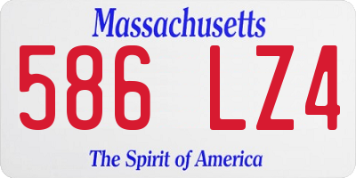 MA license plate 586LZ4