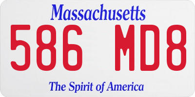 MA license plate 586MD8
