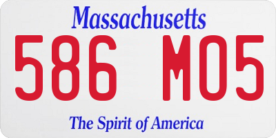 MA license plate 586MO5