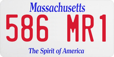 MA license plate 586MR1