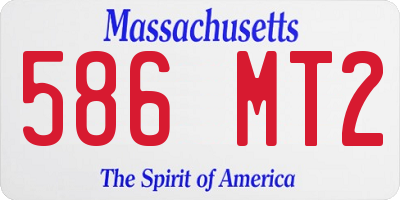 MA license plate 586MT2