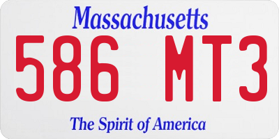 MA license plate 586MT3