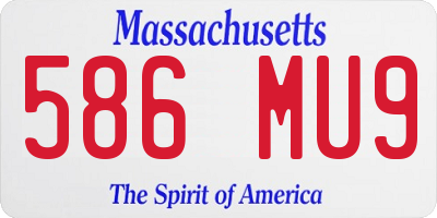 MA license plate 586MU9