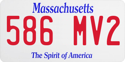 MA license plate 586MV2