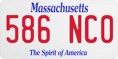 MA license plate 586NC0