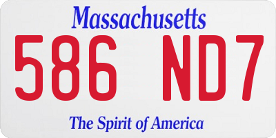 MA license plate 586ND7