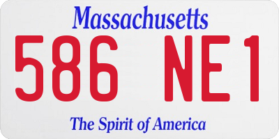 MA license plate 586NE1