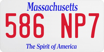 MA license plate 586NP7