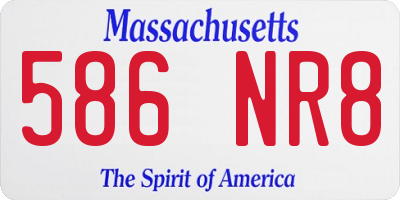 MA license plate 586NR8