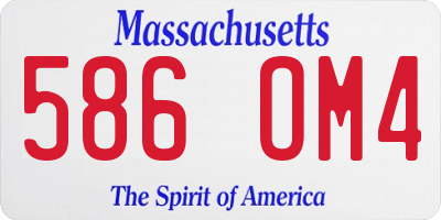 MA license plate 586OM4
