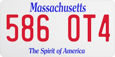 MA license plate 586OT4
