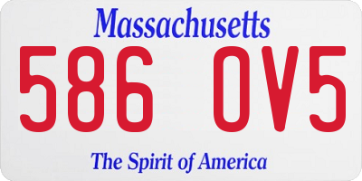 MA license plate 586OV5