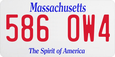 MA license plate 586OW4