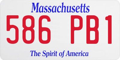 MA license plate 586PB1