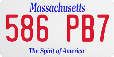 MA license plate 586PB7