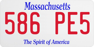 MA license plate 586PE5