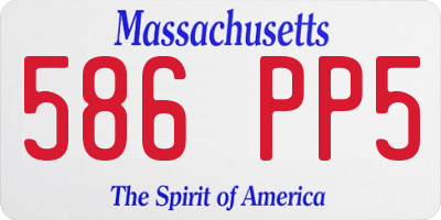 MA license plate 586PP5