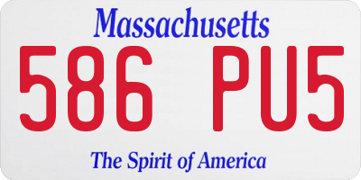 MA license plate 586PU5
