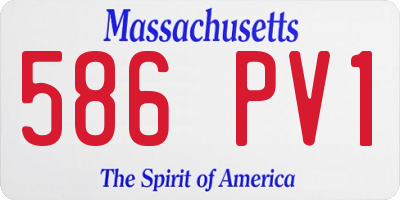 MA license plate 586PV1