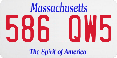 MA license plate 586QW5
