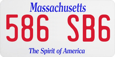 MA license plate 586SB6