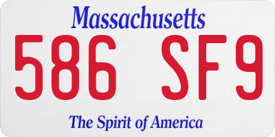 MA license plate 586SF9