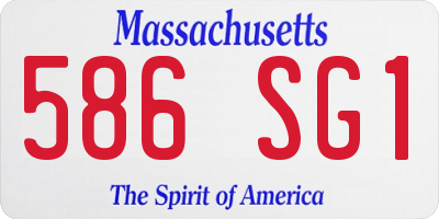 MA license plate 586SG1