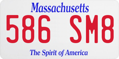 MA license plate 586SM8