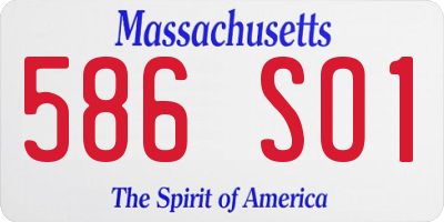 MA license plate 586SO1