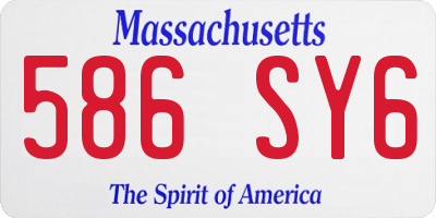 MA license plate 586SY6