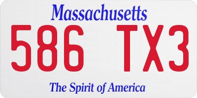 MA license plate 586TX3