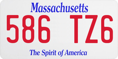 MA license plate 586TZ6