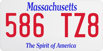 MA license plate 586TZ8