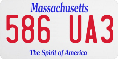 MA license plate 586UA3