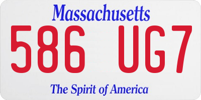 MA license plate 586UG7