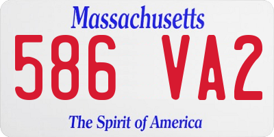 MA license plate 586VA2