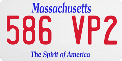 MA license plate 586VP2