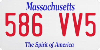 MA license plate 586VV5