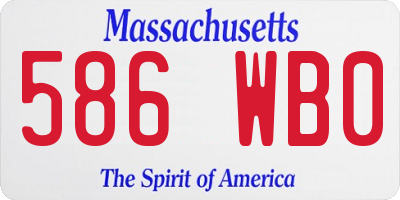 MA license plate 586WB0